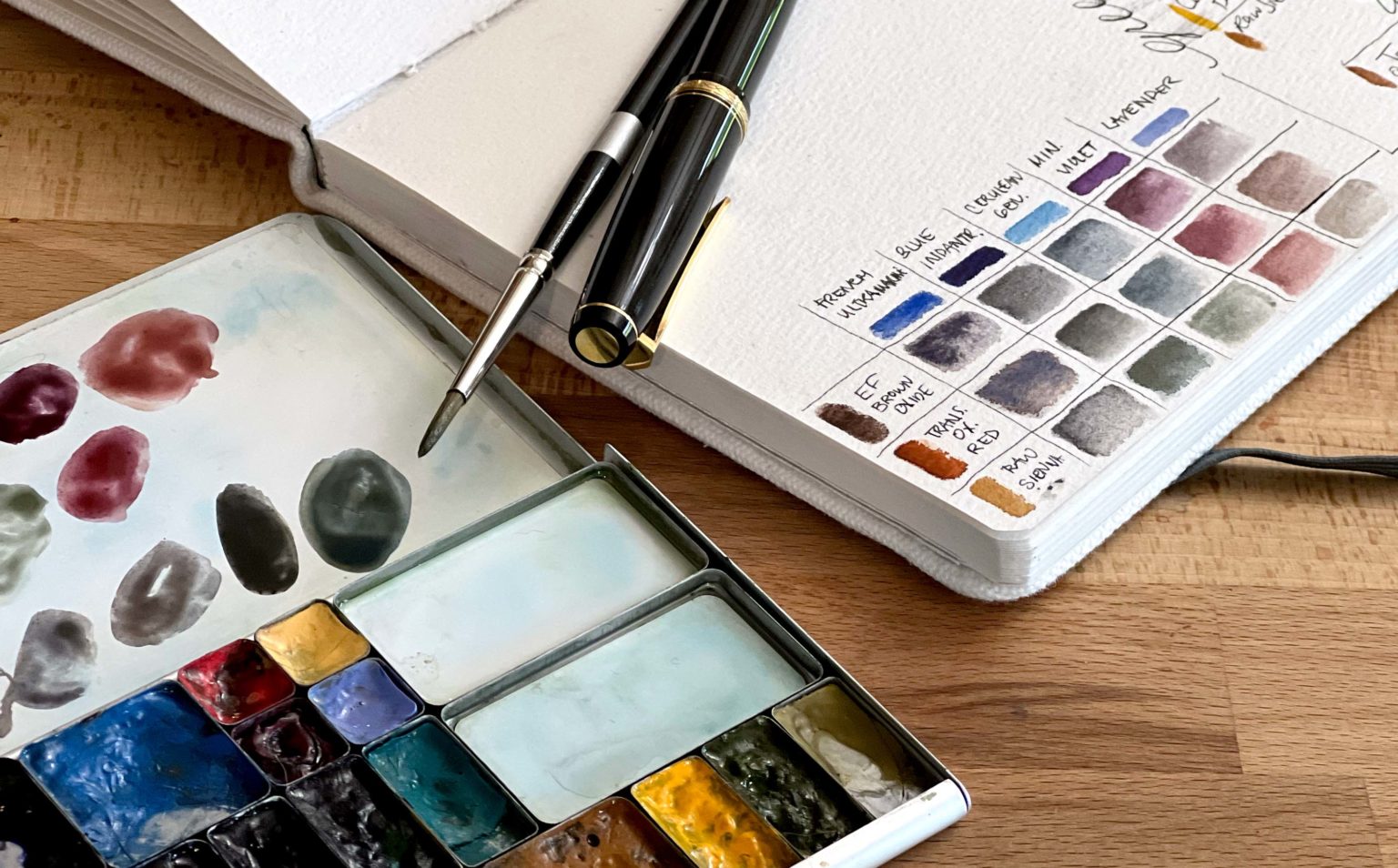 Tour my landscape folio palette! I share my color chart and common mixes.