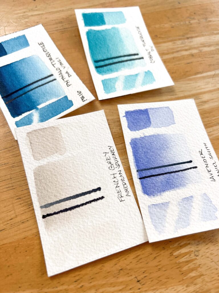 Watercolor Swatch Cards
